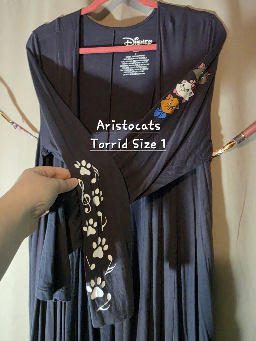 Size 1 torrid Disney Aristocats Wrap Cardigan w/ Cute Graphics - RARE!